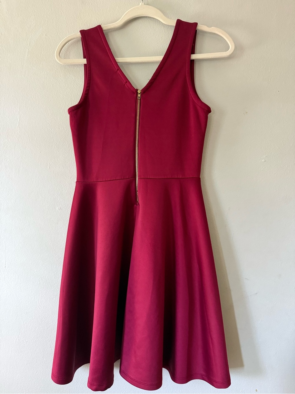 Rue21 Burgundy Fit & Flare Skater Dress Small Scoop Neck Sleeveless Mini - Picture 3 of 6